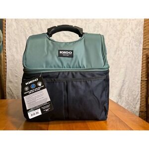 Igloo Insulated Lunch Bag Cooler Box Teal Black Lunchbox Carry Handle